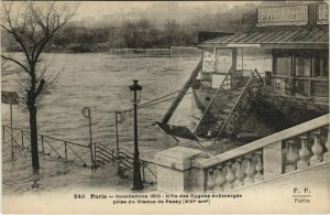 CPA PARIS Inondation, Flood Viaduc du Passy Ile des cygnes (926326)