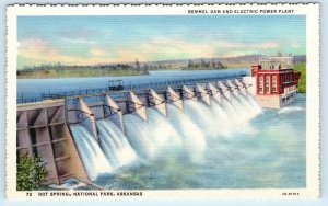 HOT SPRINGS NATIONAL PARK, AR  View REMMEL DAM & Power Plant c1950s  Postcard