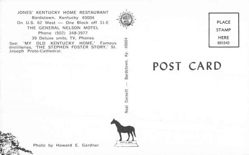 Bardstown Kentucky Jones Home Restaurant Group Photo Vintage Postcard K97376