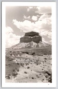 Scottsbluff NE Dome Rock On The Old Oregon Trail RPPC Postcard J36