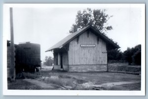 1960 Edgewood Iowa Railway Railroad Train Depot Station RPPC Photo Postcard