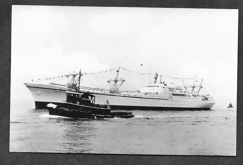 1964 Postcard Photo N S Savannah 1st Nuclear Powerd Ship!