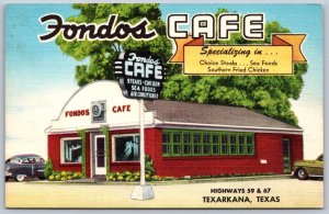 K17/ Texarkana Texas Postcard Linen Fondos Cafe Restaurant 21