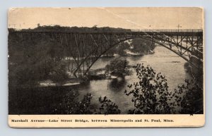 Marshall Ave Lake Street Bridge Minneapolis S. Paul MN 1913 DB Postcard E16