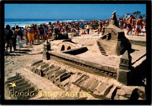 Florida Beach Sand Castle Vintage Continental Postcard CB7