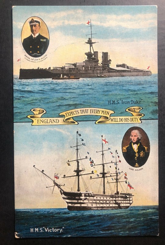 Mint England Color Picture Postcard HMS Iron Duke Battleship Royal Navy