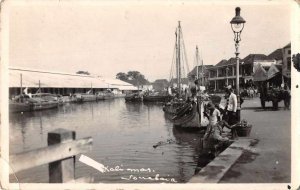 Surabaya Indonesia Kalimas River Real Photo Vintage Postcard AA287