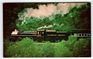 Railroad Postcard Locomotive Steam Train 1286 Alleghany Central Virginia Railway