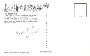 SAN FRANCISCO, CA California GOLDEN GATE BRIDGE~Toll Booths  AERIAL  1967 Chrome