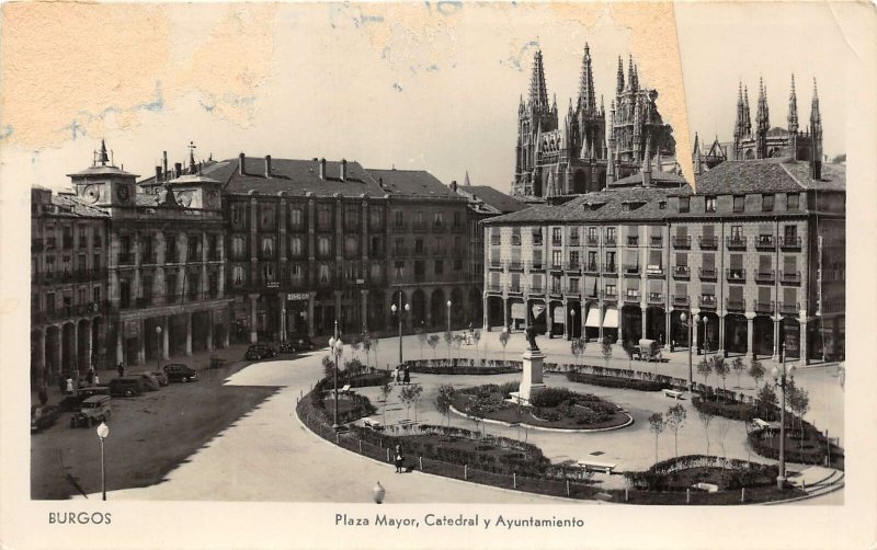 Lot139 burgos main square cathedral and town hall spain real photo