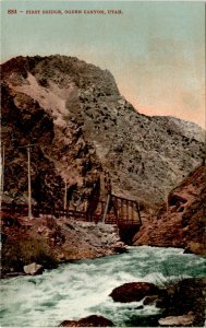 OGDEN CANYON UTAH POST CARD MITCHELL PUBLISHER SAN FRANCISCO Postcard