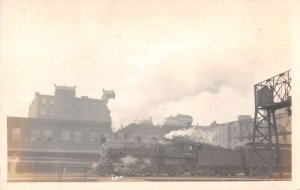 Boston Massachusetts NYC 3952 Train Engine Real Photo Vintage Postcard AA23414