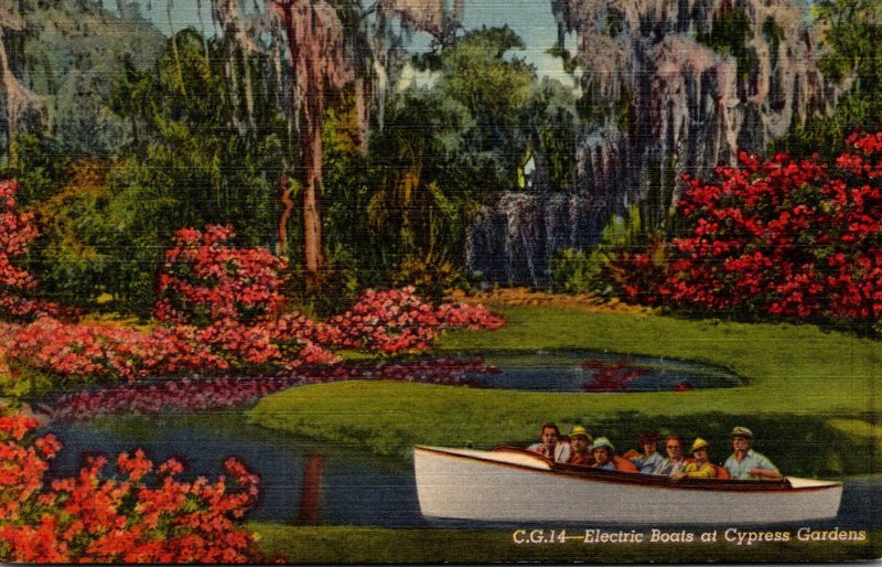 Florida Cypress Gardens Electric Boats  Curteich