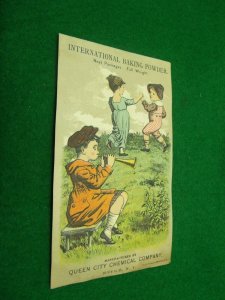 International Baking Powder Queen City Chemical Co Children dancing Musical Horn