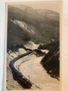 20s Kicking Horse Canyon Train Banff Canada Byron Harmon Photo Postcard RPPC