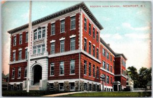 VINTAGE POSTCARD ROGER'S HIGH SCHOOL LOCATED AT NEWPORT RHODE ISLAND c. 1910