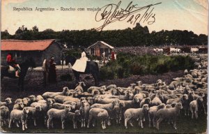 Argentina Rancho Con Majada Vintage Postcard C044