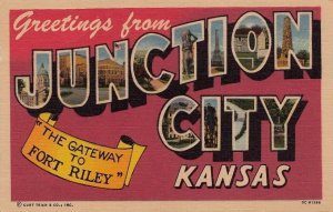 Postcard Greetings From Junction City Kansas KS