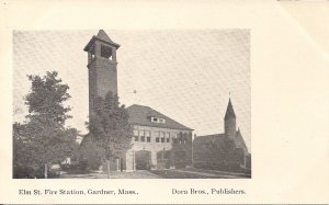 Gardner MA, Elm St. Fire Station, Firefighting, pre-1907 Unitarian Church