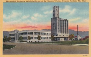 SALT LAKE CITY Utah 1930-40s Central Warehouse & Grain Elevator of the Mormon