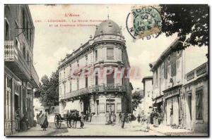 Old Postcard Lezignan The national road and the counter d & # 39Escompte