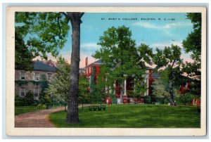 1940 St. Mary's College Raleigh North Carolina NC Vintage Posted Postcard