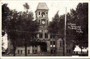 Antique Postcard RPPC Luther Academy Albert Lea Minnesota MN Exterior View