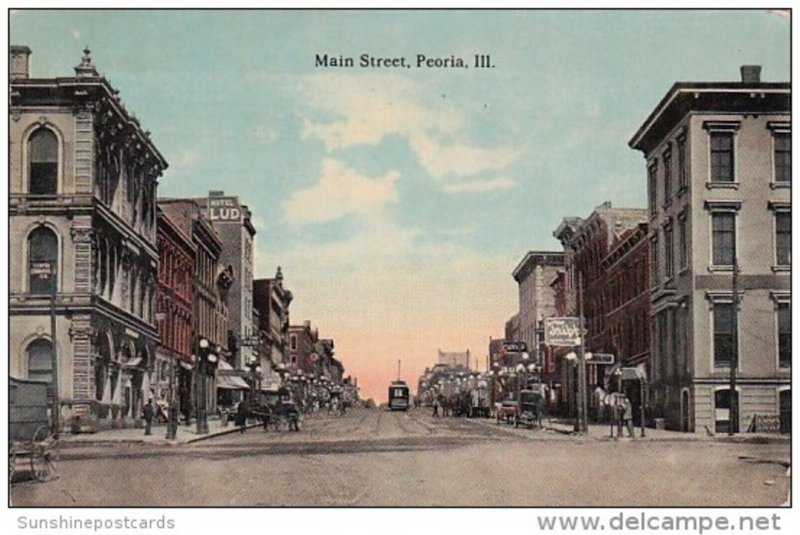 Main Street Peoria Illinois 1913