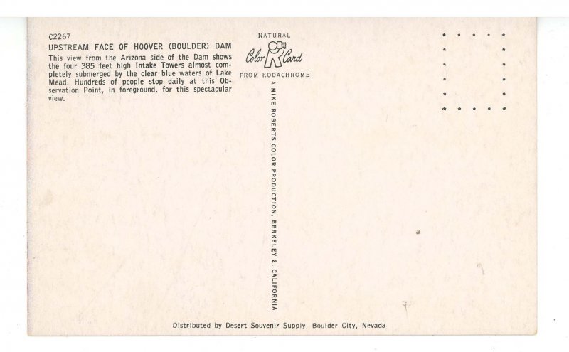 AZ - Hoover (Boulder) Dam. Upstream Face