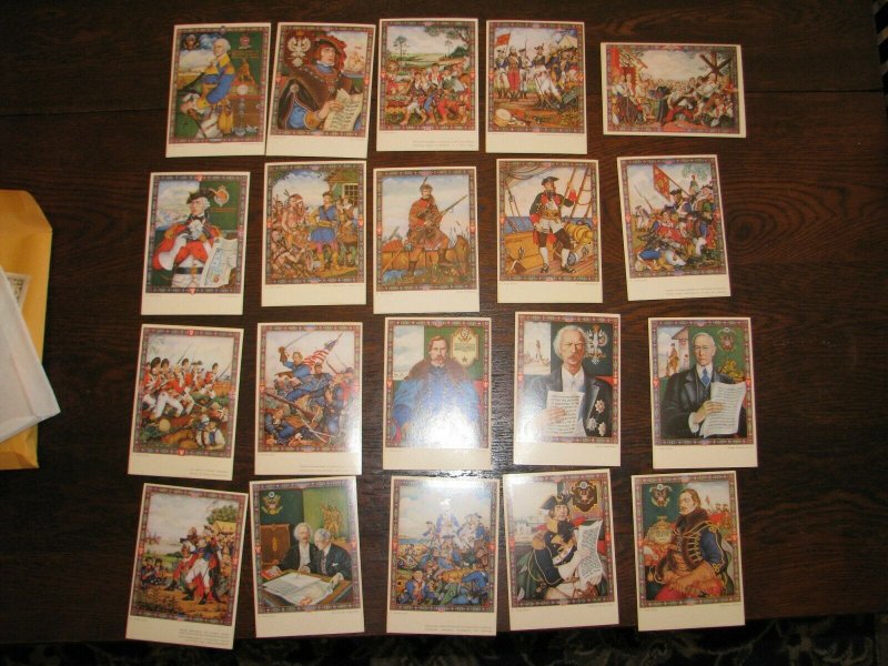 1939 NY Worlds Fair Souvenir POSTCARDS ARTHUR SZYK Polish-American Cpl.Set of 20