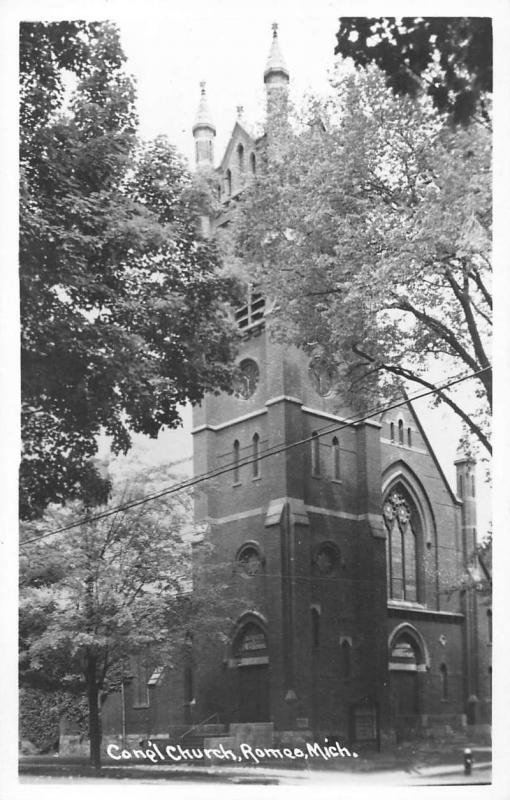 Romeo Michigan Congregational Church Real Photo Antique Postcard J39931