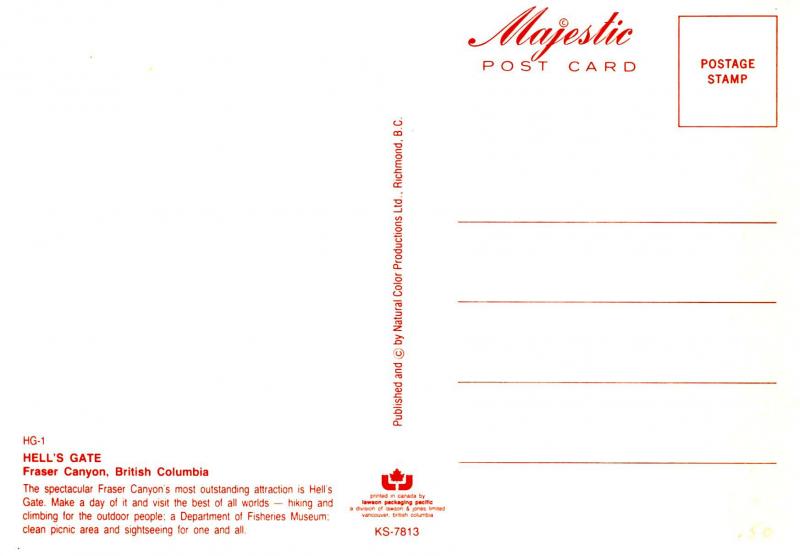 Canada - BC, Fraser Canyon. Hell's Gate  (Aerial Lift)