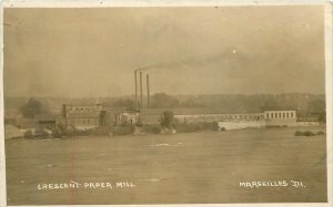 Postcard RPPC Illinois Marseilles Crescent Paper Mill C-1910 Factory 23-6745