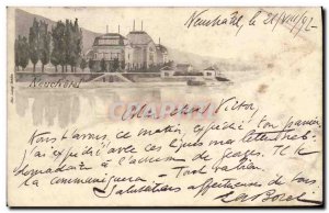 Old Postcard Neuchatel Switzerland Map 1897