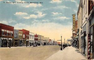 Marshfield Wisconsin Central Ave Street Scene Antique Postcard K71465 