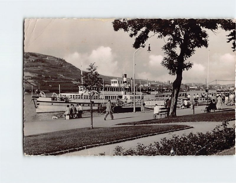 Postcard Rheinpromenade Bingen Germany