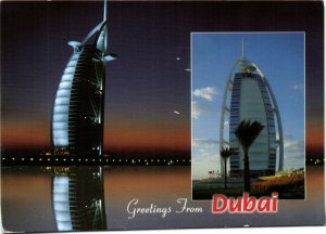 PC CPA UAE, DUBAI, BURJ AL ARAB, REAL PHOTO Postcard (b16730)
