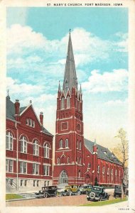 FORT MADISON, Iowa IA    ST MARY'S CHURCH  Lee County  ca1920's Vintage Postcard