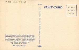 Postcard 1940s Route 66 Missouri Cuba Wagon Wheel Cabin Court 23-12953