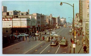 SOUTH BEND, IN Indiana ~ MICHIGAN AVENUE Street Scene c1940s, 50s Cars Postcard