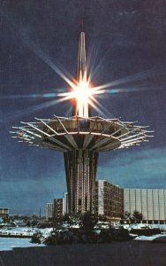 Vintage Postcard Oral Roberts University Gold Mirrored Prayer Tower Tulsa OK