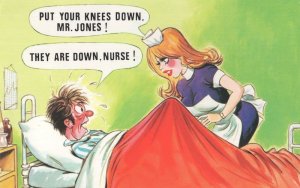 Patient In Hospital Nurse Rising Genitals Comic Bamforth Postcard