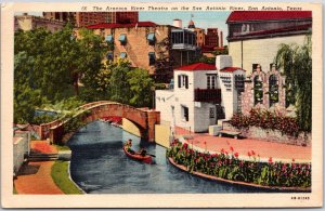 1953 Arneson River Theater San Antonio River Texas Canal Bridge Posted Postcard