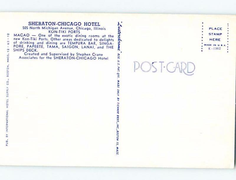 Unused Pre-1980 ASIAN RESTAURANT AT SHERATON HOTEL Chicago Illinois IL c0938