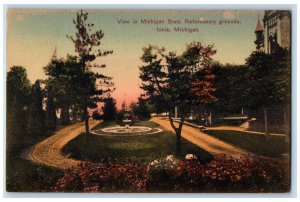 1910 View In Michigan State Reformatory Grounds Ionia Michigan MI Postcard