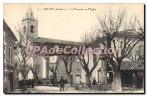 Postcard Old Towns Vaucluse (Vaucluse) La Fontaine and the Church