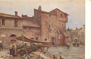 Postcard C-1910 Italy Rome Vegetable street vendor artist Franz 23-11942