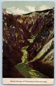 Yellowstone National Park Montana MT Postcard Grand Canyon c1912 Vintage Anituqe