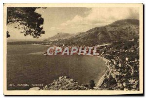 Old Postcard Menton Panorama