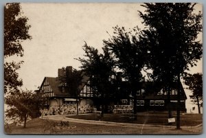 Postcard RPPC c1910s Peoria Heights IL Country Club at Prospect Heights